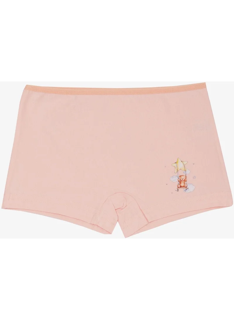 Breeze Girl's Boxer Cute Swinging Teddy Bear Printed 5-11 Years, Salmon