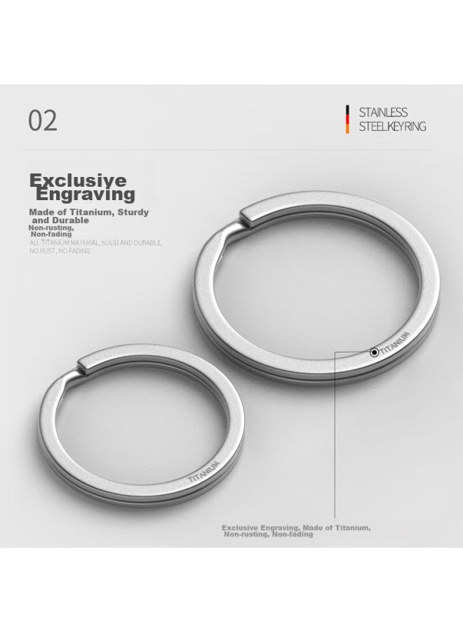 Laben Titanium Alloy Key Ring, Keychain, Quick-release Hook, Car Flat Ring, Flat Round Ring, Key Ring Accessory - Image 4