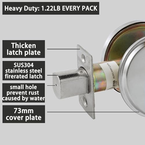 HISAFE in-Use/Vacant Commercial Deadbolt, Heavy Duty Satin Chrome Grade 2 Privacy Indicator Deadbolt for Bathroom/Office, UL3 Hour Fire Rated, Left&Right Handed, 2 3/4" Backset - Image 2