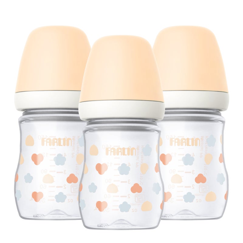 Farlin Wide Neck PP Feeding Bottle 150ml  Pink 0m+ Pack Of 3 - Image 1