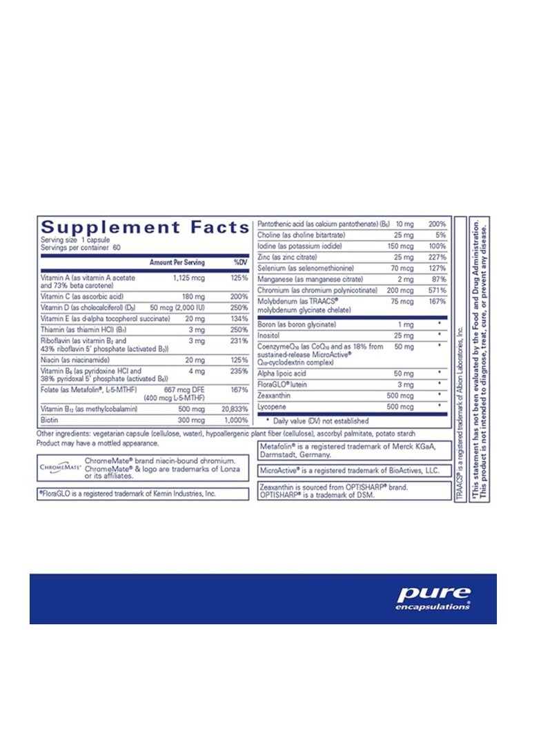 Pure Encapsulations O.N.E Multivitamin 60 Capsules - Image 2