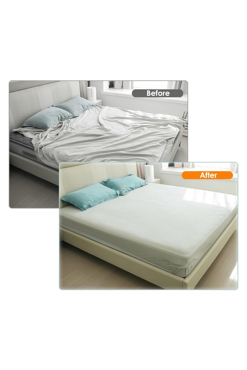 4 قطع من ملاءات السرير للزوايا مناسبة لأسرة الملكة والملك، سهلة التركيب، مصنوعة من مادة ABS+PP المتينة - مثالية للملاءات المجهزة، ووسائد المراتب والأغطية المقاومة للماء - Image 4