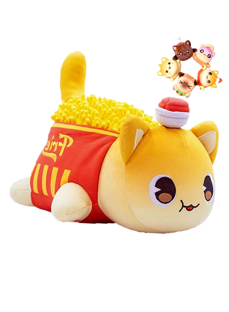 Excefore Cat Plush Toy, Cute Cat Figure Stuffed Animals, Cartoon Cat Soft Cat Plush Toy, Great Gift for Kids Friends and Sisters (French Fries Cat)  - Image 1