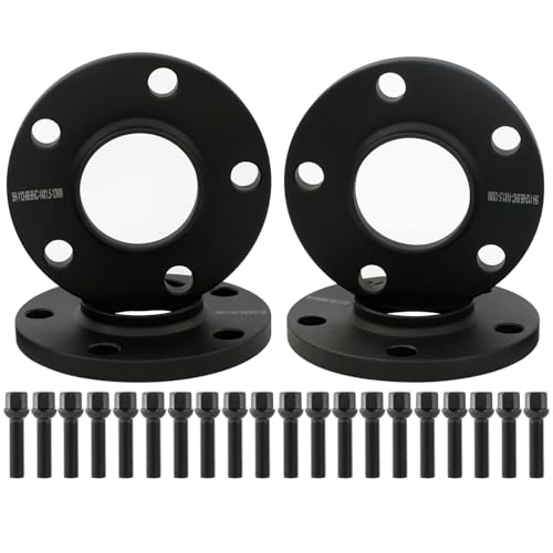 DCVAMOUS 4PC Black 5x112 Hubcentric Wheel Spacers 12mm with 14x1.5 Bolts (40mm Shank Ball Seat Type) 66.56 Bore Compatible with Benz Au-di 5 Lug for W210 W212 C230 C240 C320 A4 S4 A5 S5 A6 S6 A7 A8 - Image 1
