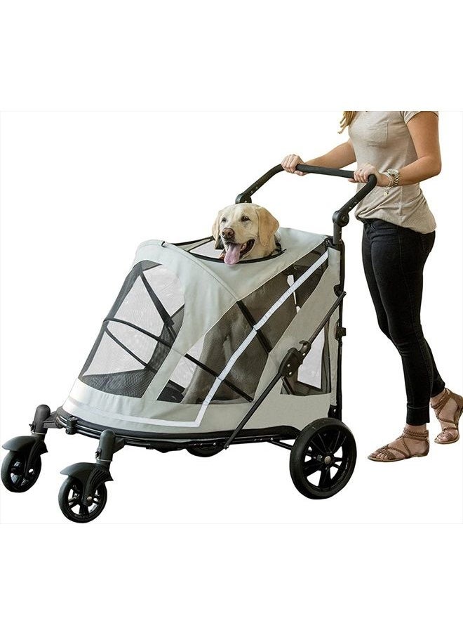 Pet Gear NO-Zip Pet Stroller with Dual Entry, Push Button Zipperless Entry for Single or Multiple Dogs/Cats, Pet Can Easily Walk in/Out, No Need to Lift Pet, Gel-Filled Tires, 1 Model, 2 Colors  - Image 1
