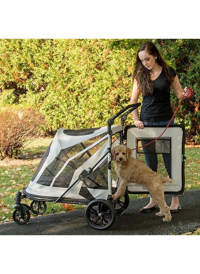 Pet Gear NO-Zip Pet Stroller with Dual Entry, Push Button Zipperless Entry for Single or Multiple Dogs/Cats, Pet Can Easily Walk in/Out, No Need to Lift Pet, Gel-Filled Tires, 1 Model, 2 Colors  - Image 4