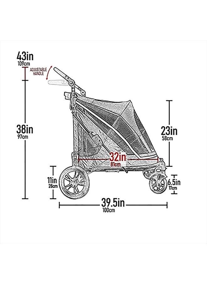 Pet Gear - NO-Zip Pet Stroller with Dual Entry, Push Button Zipperless Entry for Single or Multiple Dogs/Cats, Pet Can Easily Walk in/Out, No Need to Lift Pet, Gel-Filled Tires, 1 Model, 2 Colors - Image 1