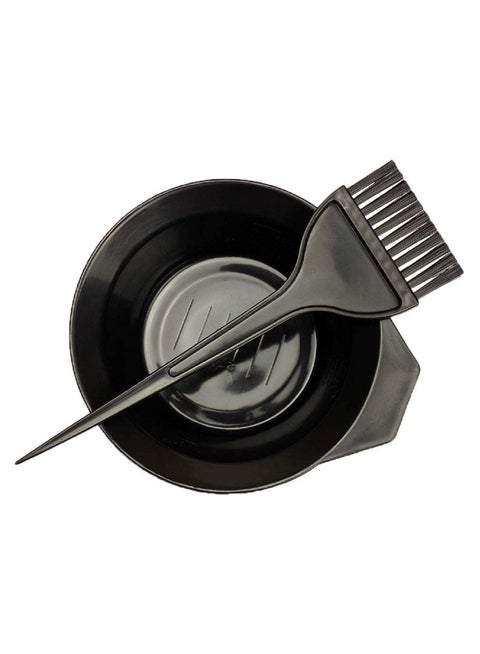 Hair Coloring Dyeing Kit Brush with Bowl, Professional Use Dye Brush Kit for Saloon Color Mixing Bowl Set . Both Men and Women (Black) (1 Bowl 1 Brush)