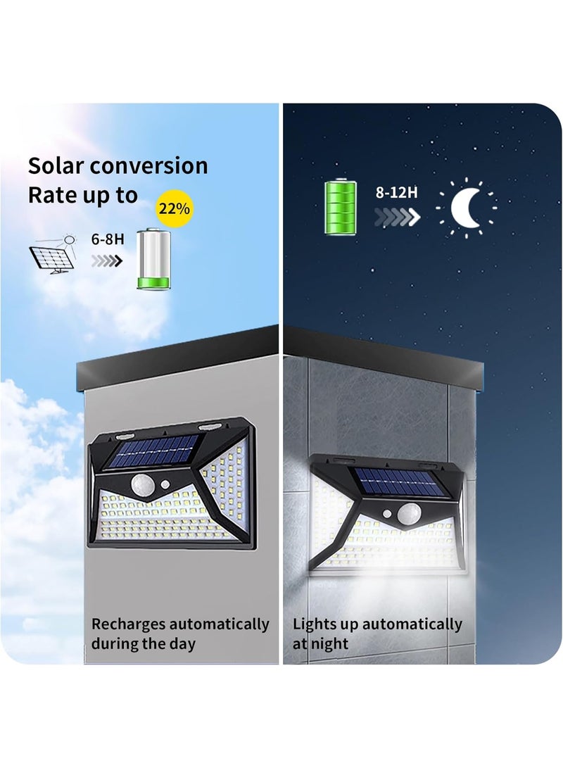 2 pcs Solar Motion Sensor Wall Light – 100 LED Outdoor Security Light, IP65 Garden Fence Lamp with PIR Motion Detection, Easy Install, Dusk to Dawn, Ideal for Porch, Garage, Patio, Walkways, Holiday Decor - Image 5