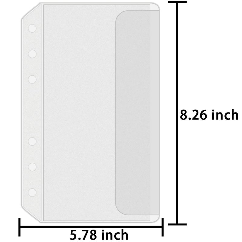 Antner 12PCS A5 Binder Pockets No Zipper 6-Hole Cash Stuffing Envelopes Planner Inserts for A5 Binder, Clear PVC Zipless Loose Leaf Bags Binder Pouch Money Saving Budget Envelopes for Cash Budgeting - Image 2