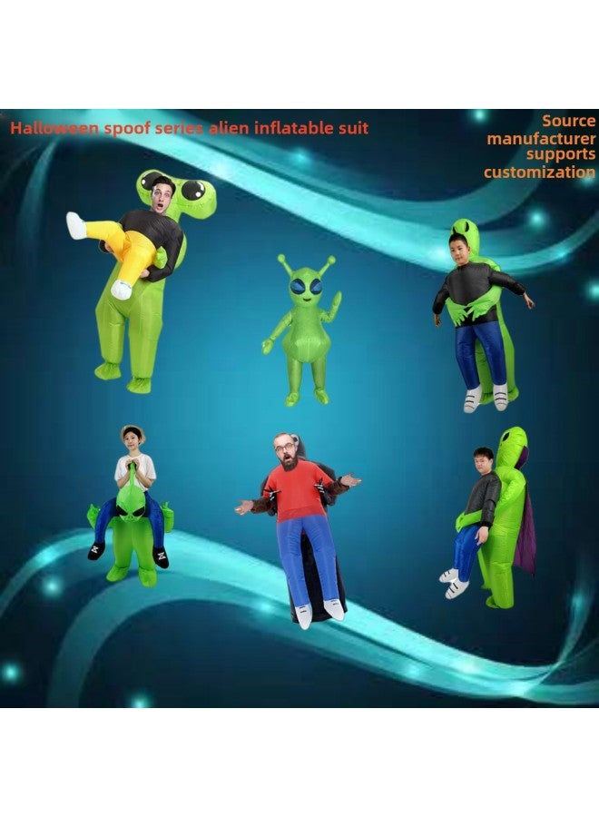 Halloween Ghost Hugging Parent Alien Inflatable Clothing Green Ghost Kuso Dress Up Inflatable Clothing Inflatable Doll Dress Up-Color:Astronaut Alien Hugs People-Specifications:Adult Style - Image 2