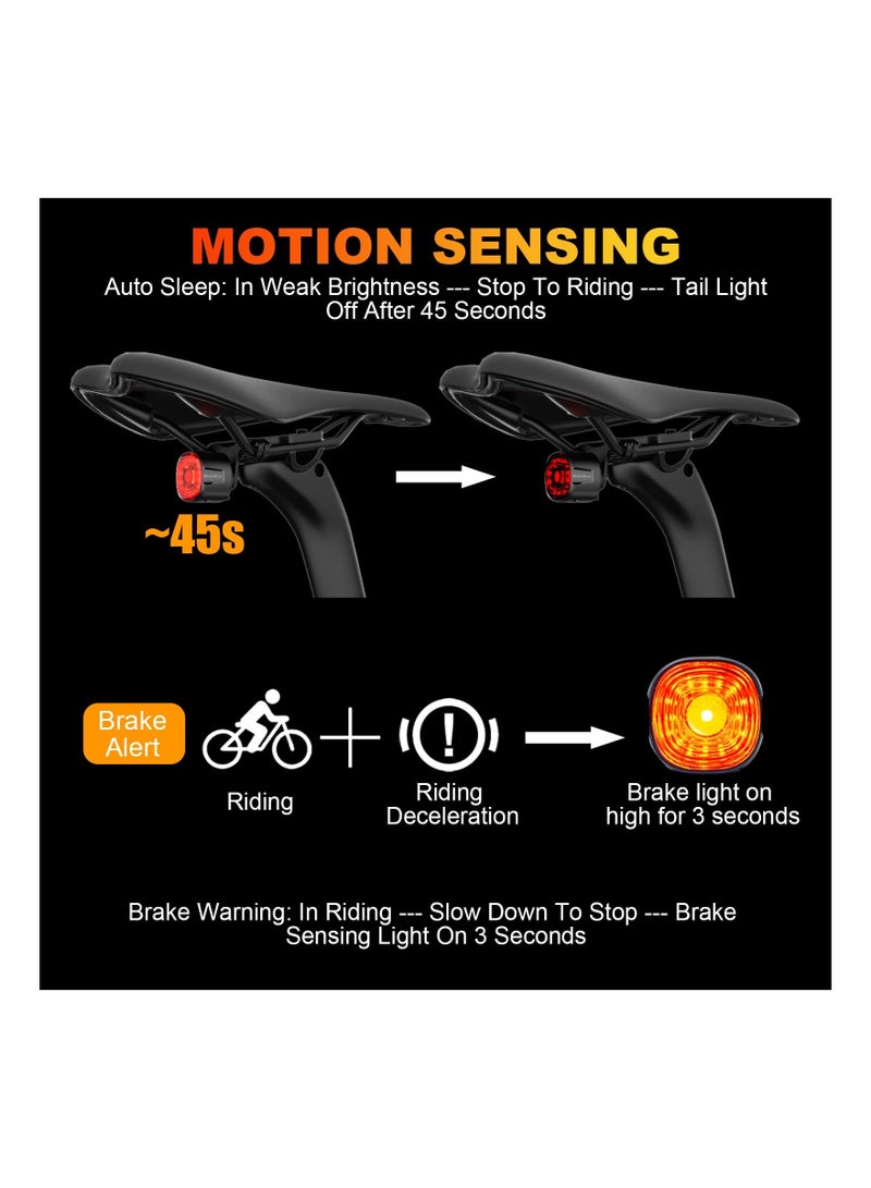 Y&D Bike Rechargeable LED Tail Light, IP66 Waterproof Light Safety Warning Bicycle Rear Ultra Bright Back Flashlight with Six Modes for Visibility  - Image 5