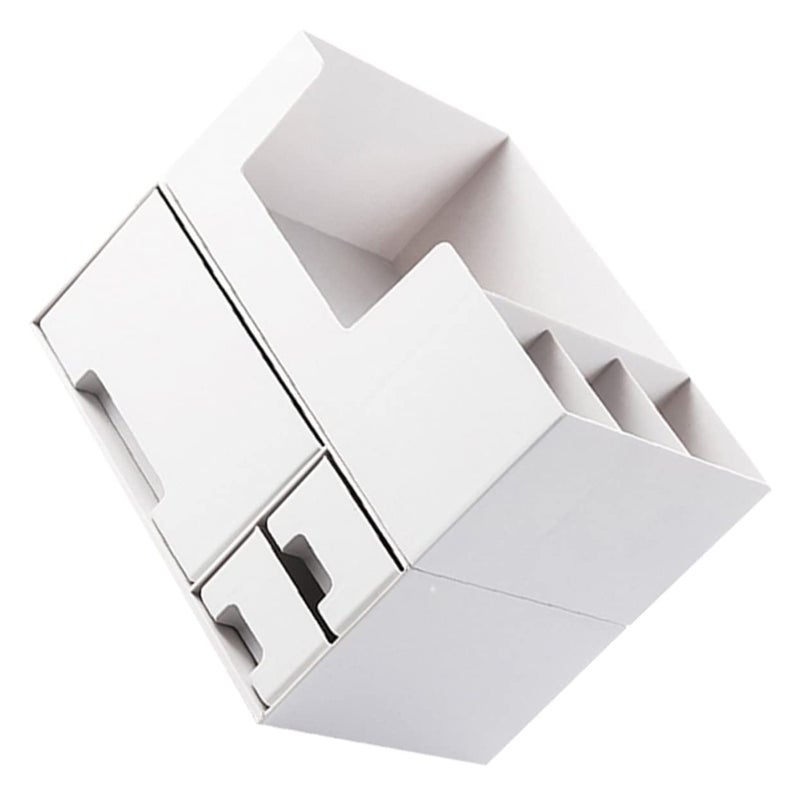 Monitor Stand with Storage Shelf White Plastic Desk Organizer Office Accessory - Image 2