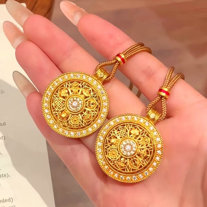 You Ni Zhu Bao Youni Jewelry Ancient Style Rotating Eight Treasures Compass Pendant Necklace for Women, Durable Color-Maintaining Accessory - Image 3