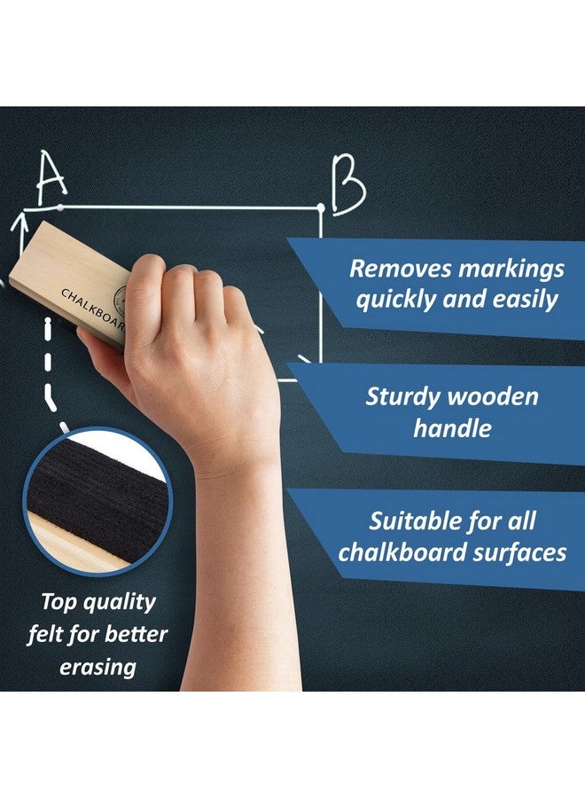 ذا ميجا ديلز طباشير - عبوة من 24 قطعة تتضمن 12 قطعة طباشير بيضاء و12 قطعة طباشير ملونة مع ممحاة سبورة من اللباد - طباشير سبورة رفيعة رائعة للاستخدام في المدرسة والمكتب والمنزل، عبوة طباشير خالية من الغبار للأطفال - Image 4