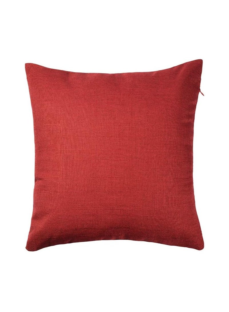 RainRoad Red Decorative Throw Pillow Cover for Sofa Couch Bedroom Car Cotton Linen Pillow Case Cushion Cover Set of 2,18x18Inch 45cm x 45cm (Red) - Image 2