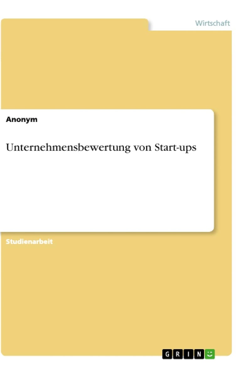 Unternehmensbewertung von Start-ups