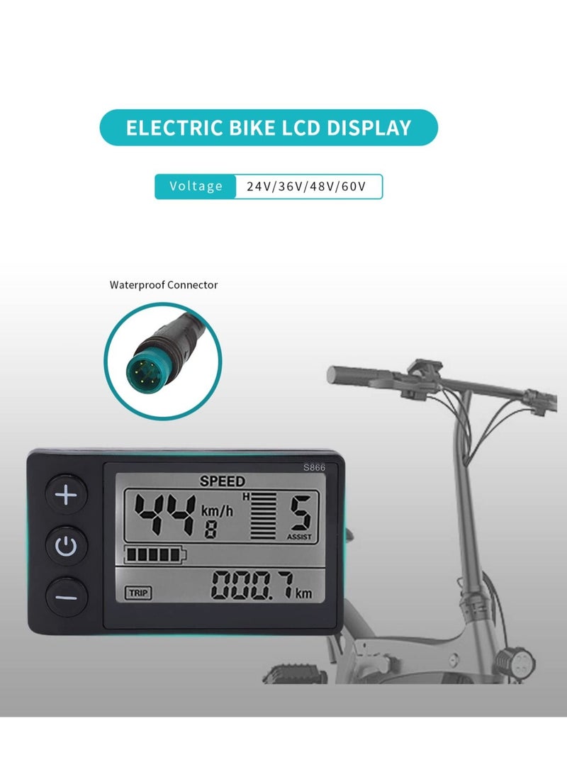 KASTWAVE - Ebike LCD Display Meter Multi-Function High Quality IP65 Waterproof Bicycle Computer and Compatible with UART 2 Protocols - Image 1