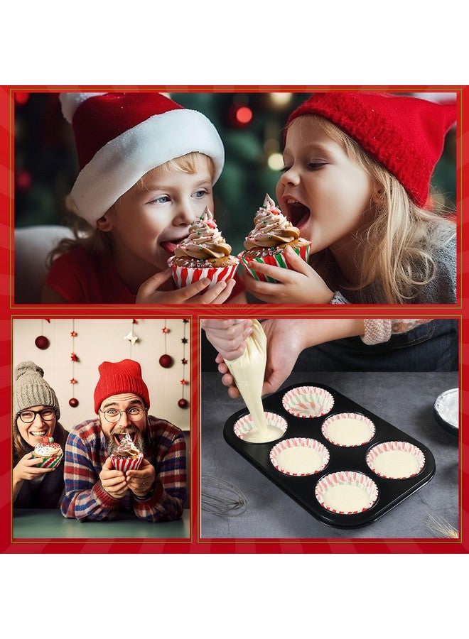 SANNIX 450pcs Christmas Cupcake Liners,Xmas Candy Pattern Baking Cups Cupcake Wrappers Paper Wraps Muffin Liners for Christmas Holiday Birthday Party Candy Cake Make Decorations Supplies(9 Designs) - Image 4