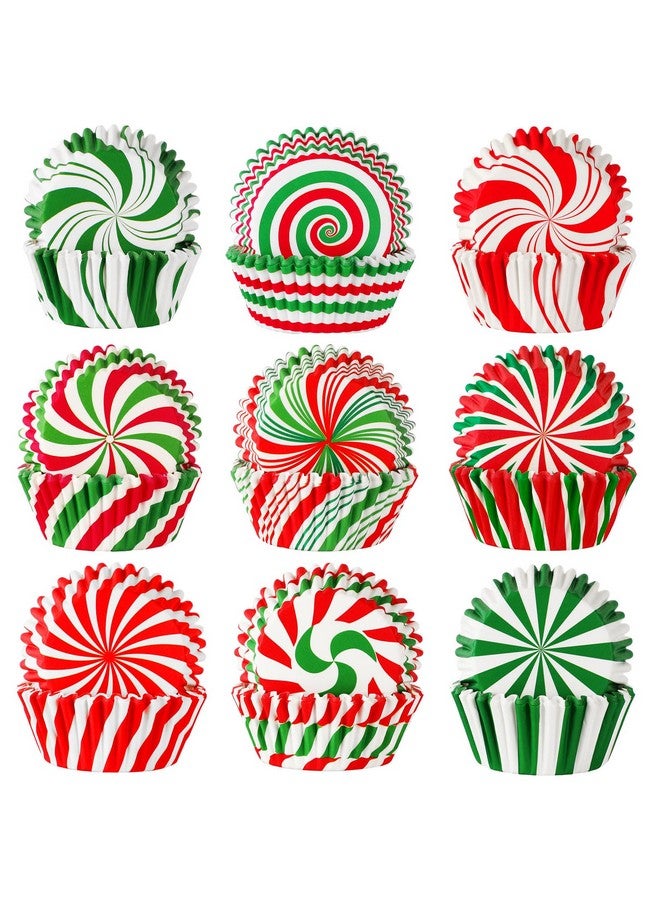 SANNIX 450pcs Christmas Cupcake Liners,Xmas Candy Pattern Baking Cups Cupcake Wrappers Paper Wraps Muffin Liners for Christmas Holiday Birthday Party Candy Cake Make Decorations Supplies(9 Designs) - Image 1