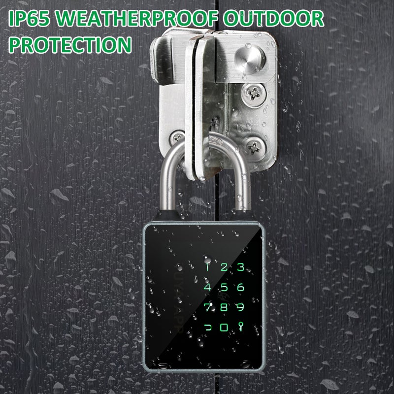 Smart Padlock BT Keypad Smart Lock Entry Front Door Lock Combination Lock Water APP Enabled for Home Gate Gym Outdoor School Bike Locker Storage Unit - Image 2