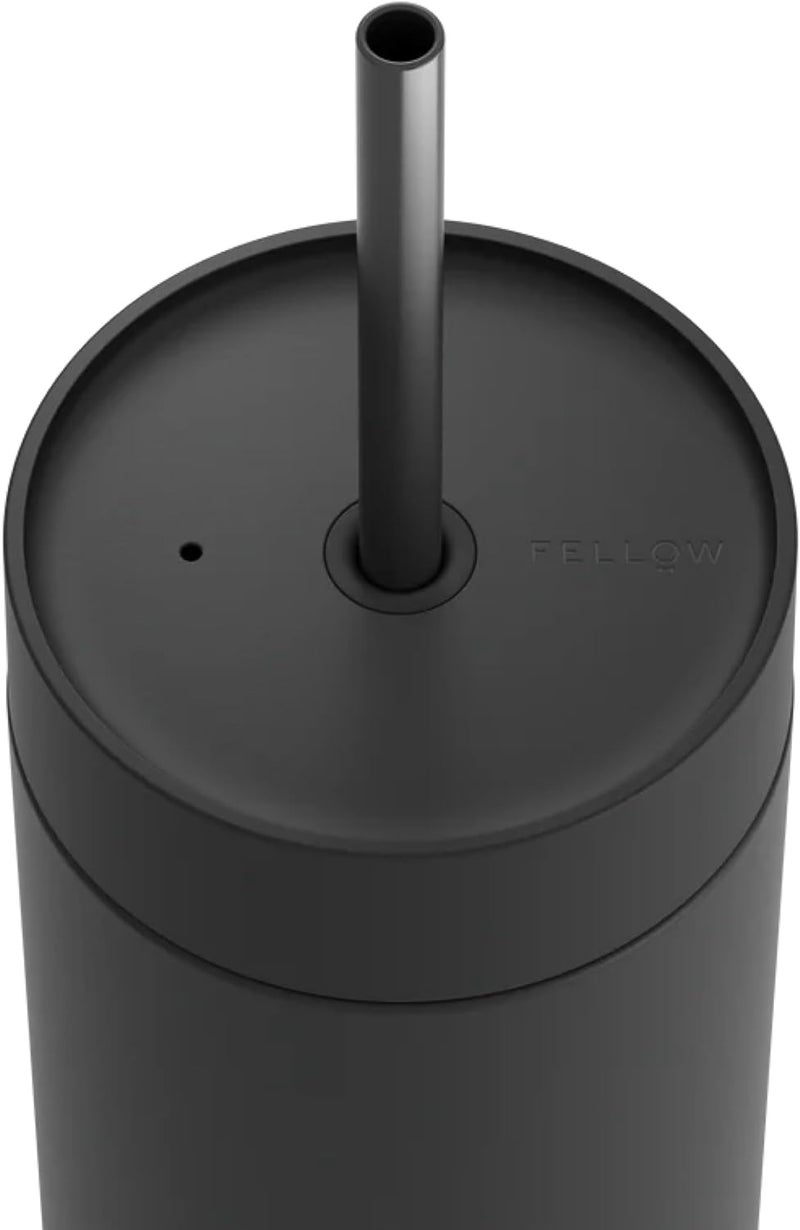 FELLOW 20 oz Carter Cold Travel Iced Coffee Mug - Stainless Steel Vacuum-Insulated Iced Coffee tumbler with Spill Resistant lid and straw - Matte Black - Image 4