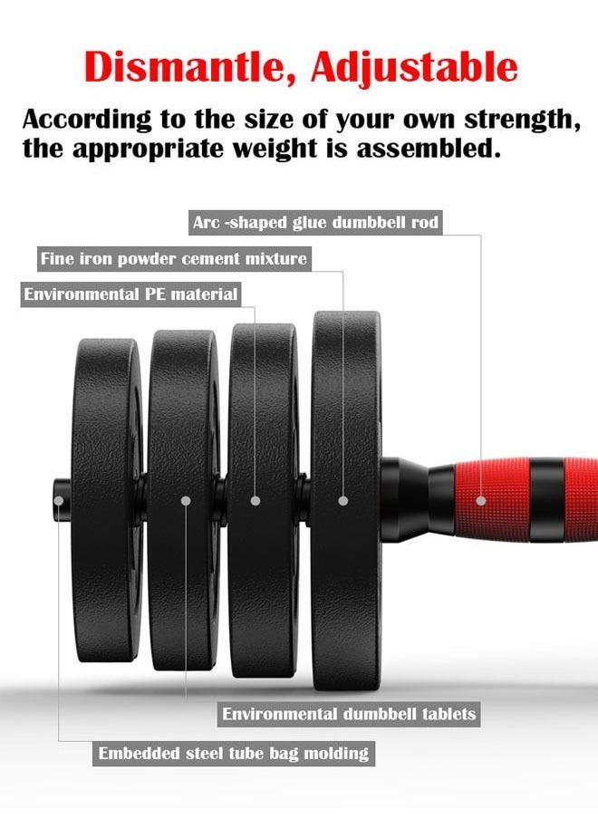ZCM-HAPPY - Dumbbell Set with Barbell Connecting Bar New Model with longer 50cm Barbell Bar Set for Body Workout Home Workout Gym - Image 1