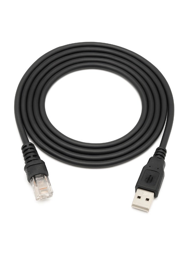 كابل USB ملفوف من ماسح الباركود إلى RJ45 بطول 1.5 متر لماسح الباركود Honeywell Metrologi المتوافق مع Motorola Symbol Zebra SL2208 - Image 1