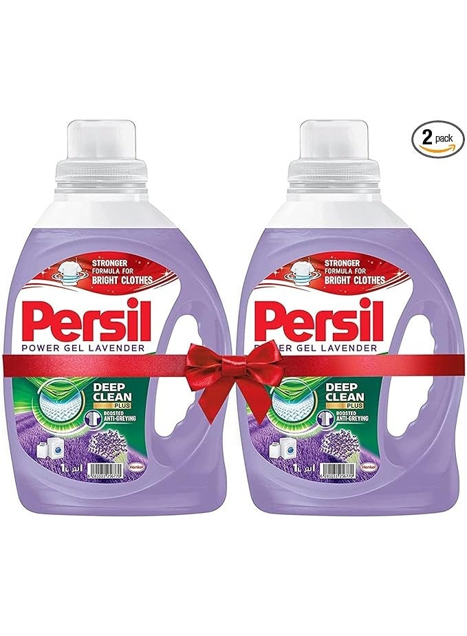 Persil Power Gel Liquid Laundry Detergent Lavender, Deep Clean Technology, For Front & Top Load Washing Machines, 1L x 2 Dual Pack