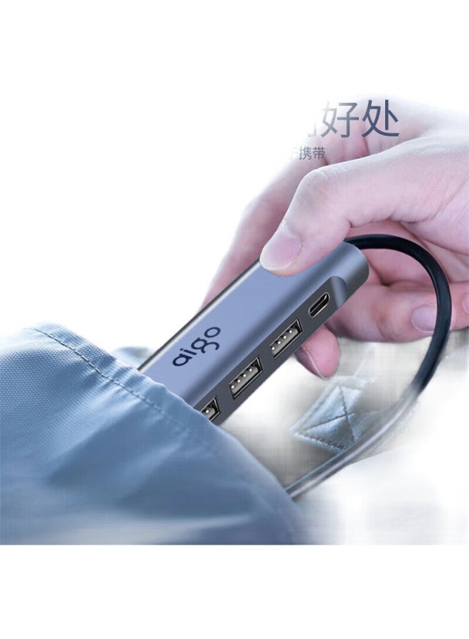 aigo Usb To Rj45 Ethernet Adapter, 100Mbps Wired Network Card, Network Cable Converter, Laptop Docking Station, Usb Hub, Expansion Dock R03A (Metal) - Image 1