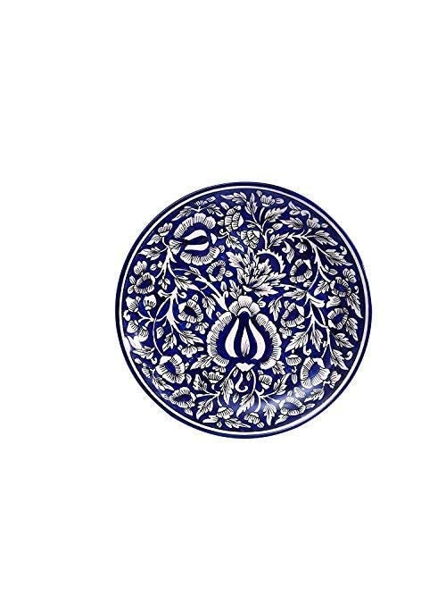 Caffeine Caffeine Ceramic Handmade Blue Mughal Combo Dinner Set (Set of 8) Microwave & Dishwasher Safe  - Image 3