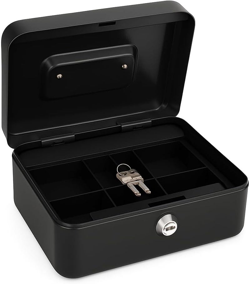 Fitto Black Deposit Box 20x25cm Secure Storage for Home and Office - Image 1