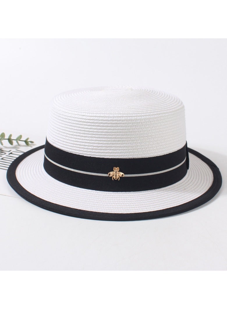 KUYING New Fashion Small Headed Flat Top Straw Hat  - Image 1