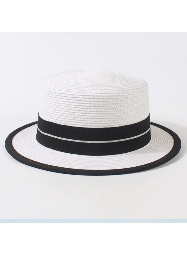 KUYING New Fashion Small Headed Flat Top Straw Hat  - Image 3