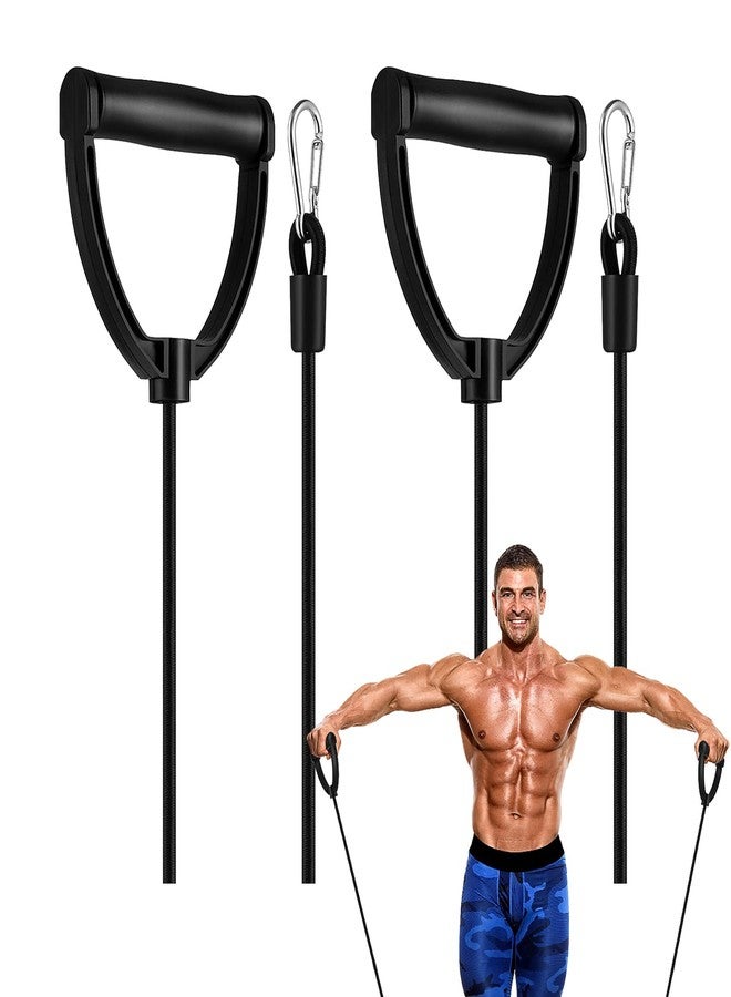 VOSAREA 1 Pair Black Stepper Resistance Bands, Nylon Resistance Bands for Stepper, Exercise Belts with Handles for Home Gym Workout - Image 1