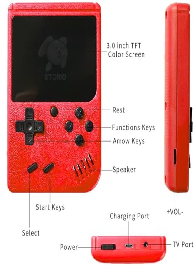 Storio Rechargeable Pocket Video Game for Kids 400 in 1 Retro Game Box Console Handheld Game Box with TV Output, Multicolour - Image 3