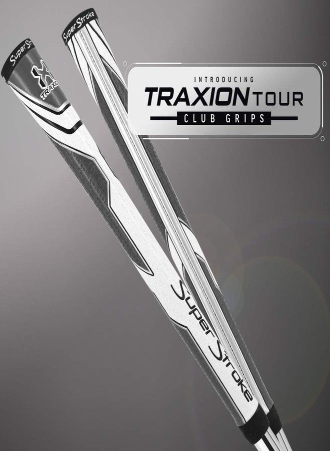 Super Stroke Traxion Tour Golf Club Grip, White/Gray (Midsize) | Advanced Surface Texture That Improves Feedback and Tack | Extreme Grip Provides Stability and Feedback | Even Hand Pressure - Image 3