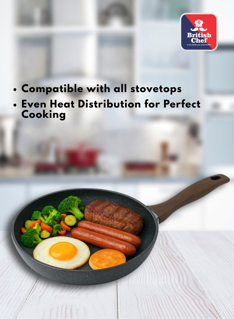 British Chef 24cm Fry Pan with Superior Non-Stick Coating Surface – PFOA Free, Dishwasher Safe, Stain-Free Interior, Gas & Induction Compatible Frying Pan-BC123 - Image 5