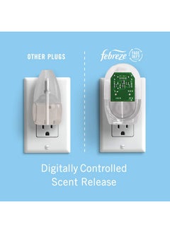 febreze Febreze Plug In Air Freshener, Odor-Fighting Scented Oil Starter Kit, Air Fresheners for Home and Bathroom and Kitchen, Long Lasting for Strong Odors, Linen & Sky Scent, Warmer + 2 Refill  - Image 4