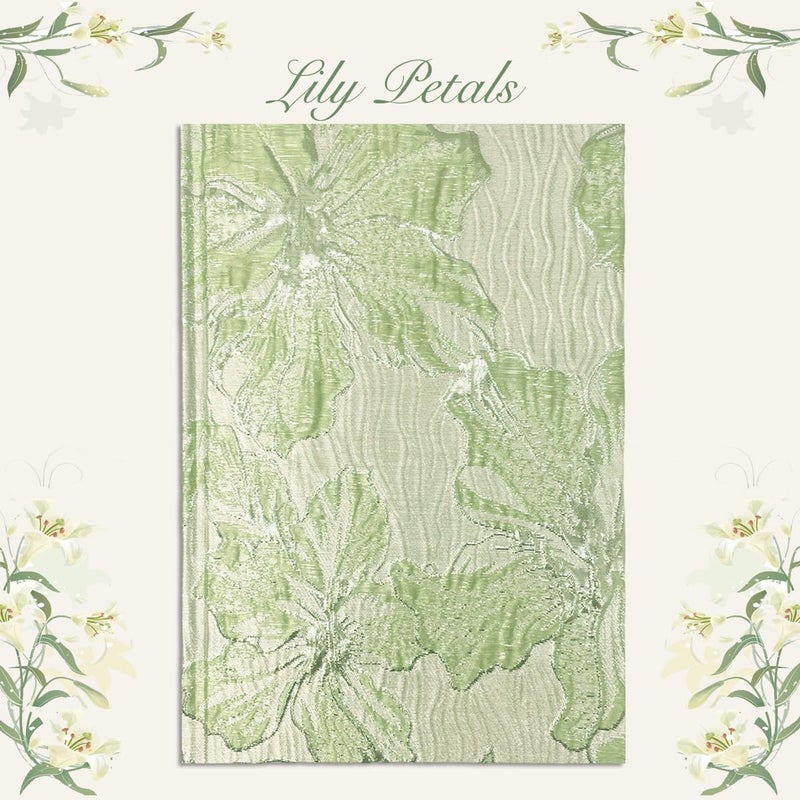 ipoul Flower Notebook, Hardcover, Lay Flat, A5, 6x8, Wide Ruled Pages, Writing Journal for Women, Pretty Notebook, Recipe Journal, Garden Journal, Gratitude Journal, Lily Gifts, Green - Image 3