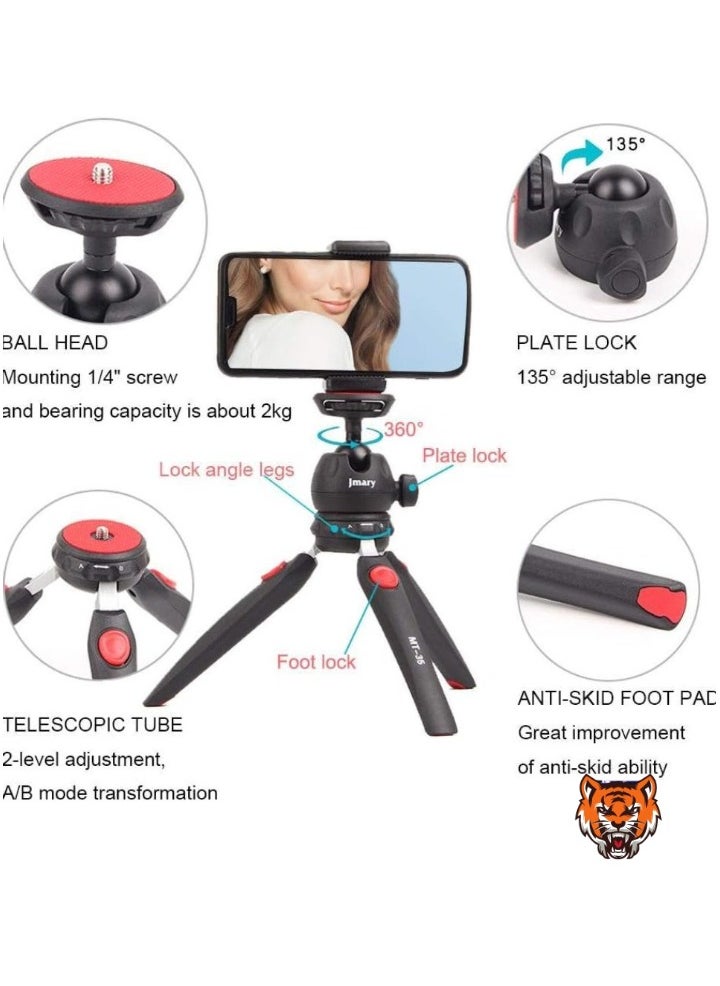 TIGER - "Tabletop Mini Portable Foldable Tripod Stand for Mobile Phones & DSLR Cameras – Includes Universal Phone Holder" - Image 1