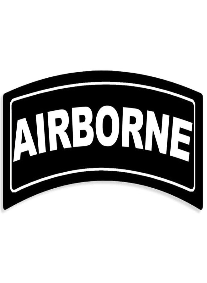 AV Black Tab Shaped Airborne Sticker (U.S. Army Paratrooper Parachutist Decal Air Assault Vinyl Decal for Cars, Trucks (2 x 7 inch) U.S. Army Licensed - Image 1