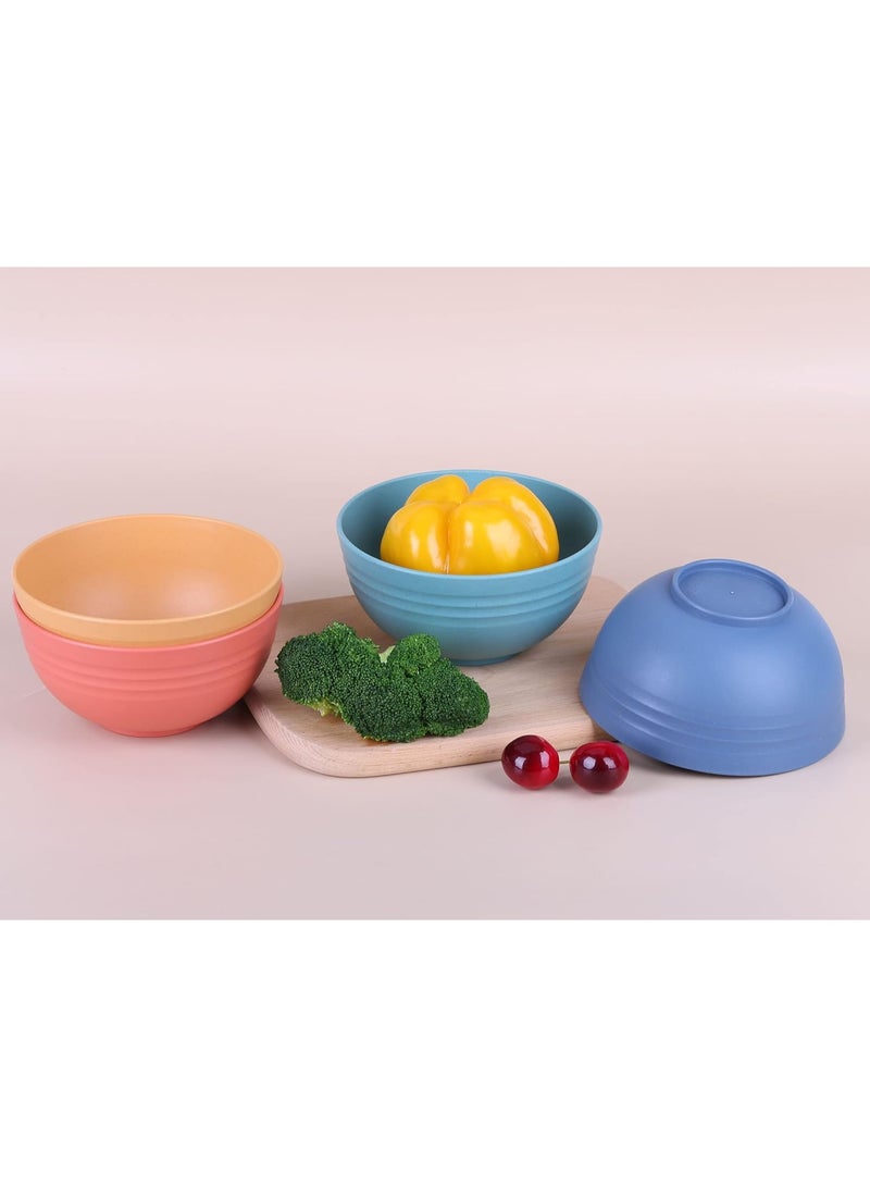 Unbreakable Cereal Bowls - 24 oz Reusable Wheat Straw Bowl Set of 6 - Dishwasher & Microwave Safe - Perfect for Cereal, Soup and Rice - BPA Free, Healthy & Eco-Friendly (6 Color_H) - Image 4