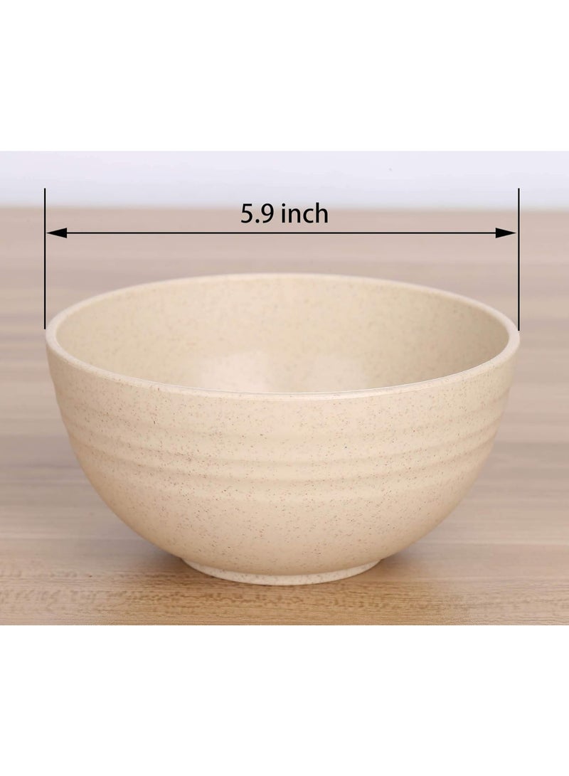 Unbreakable Cereal Bowls - 24 oz Reusable Wheat Straw Bowl Set of 6 - Dishwasher & Microwave Safe - Perfect for Cereal, Soup and Rice - BPA Free, Healthy & Eco-Friendly (6 Color_H) - Image 2