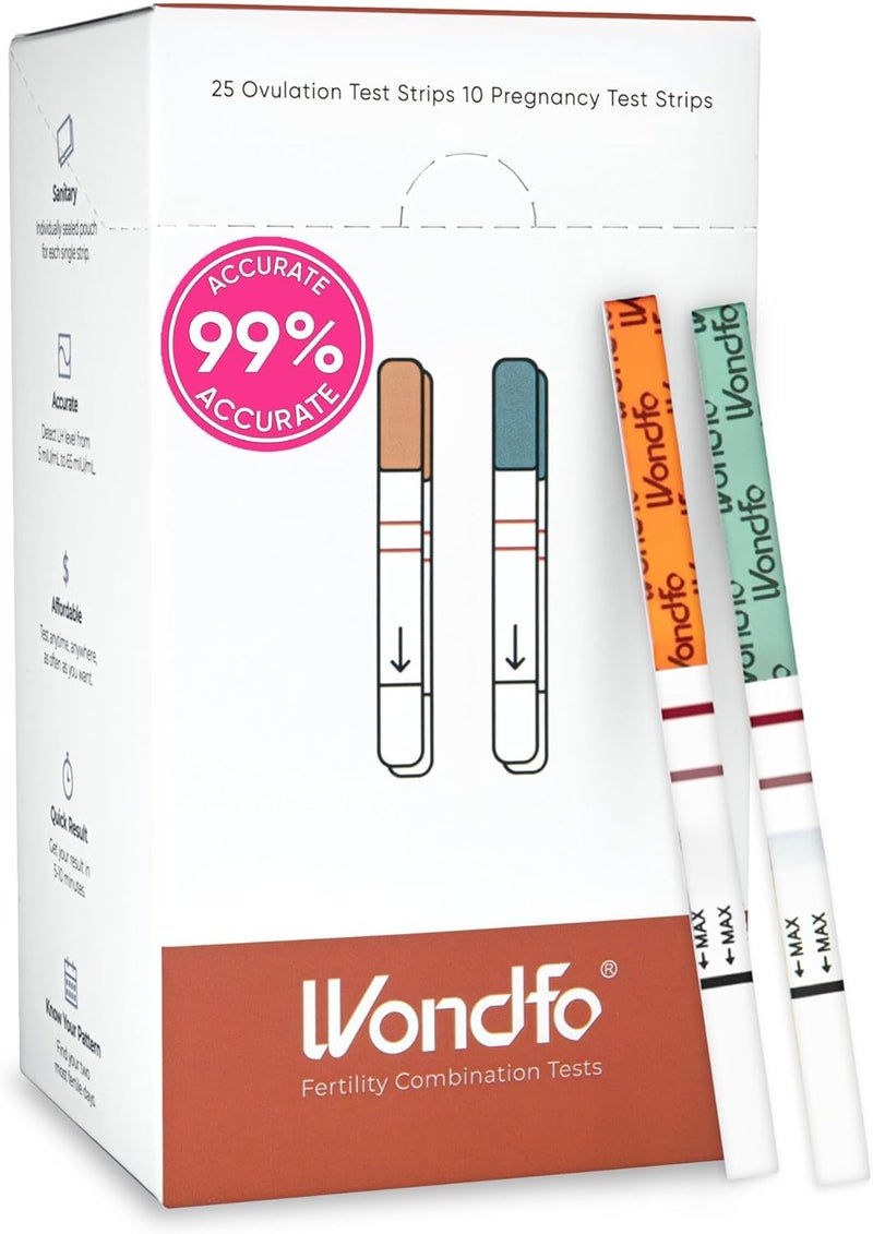 Wondfo مجموعة شرائط اختبار الحمل وشرائط اختبار الإباضة مجموعة اختبارات توقع الإباضة واختبارات الحمل موثوقة للاختبار المنزلي للتخطيط الأسري - Image 1