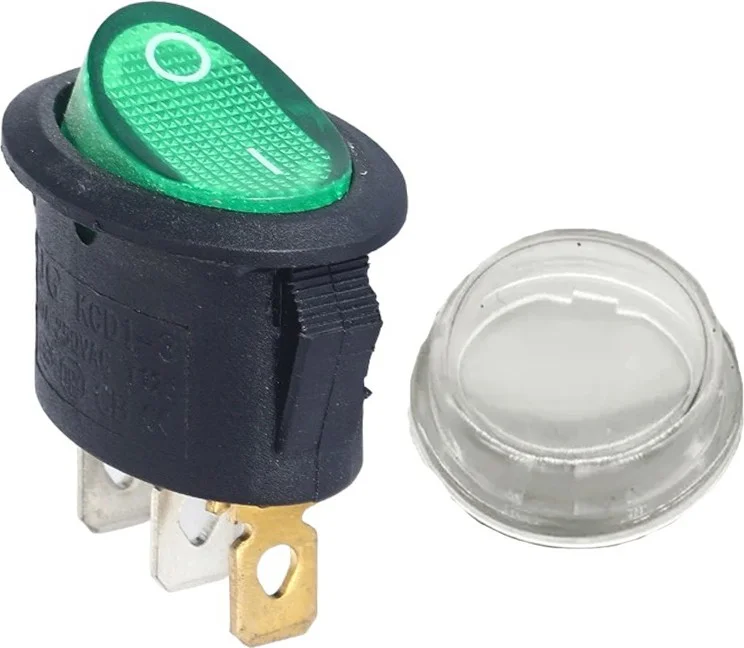 AYT IC-134-2 Spring Round Non-Illuminated On Off On 3 Pin Switch On Off Button 19 x 28.5 mm