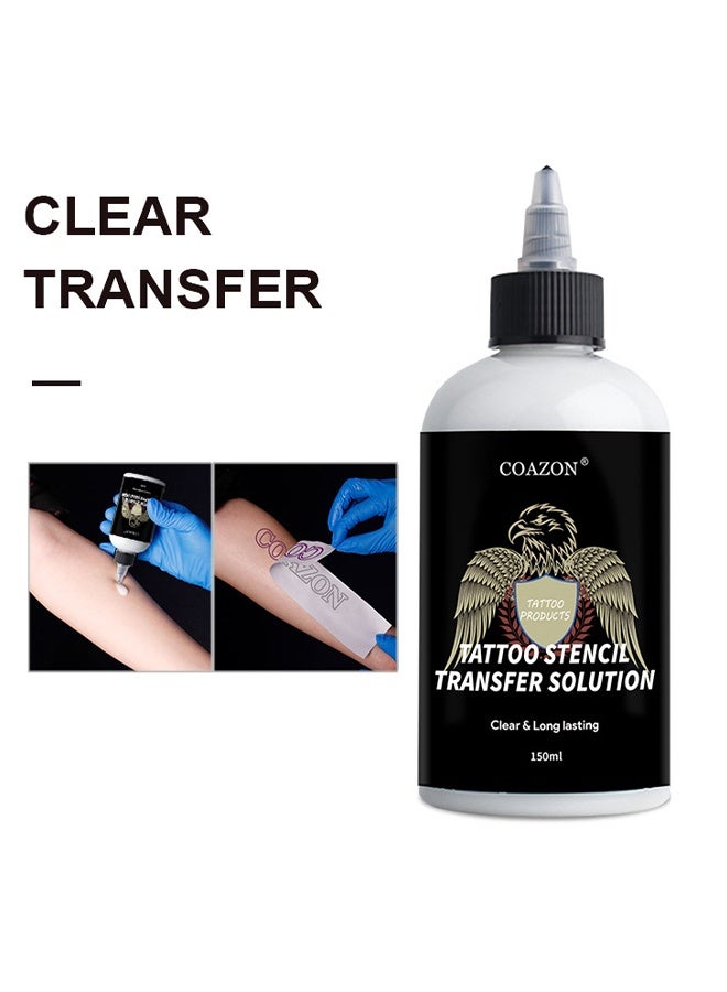 كوازون محلول نقل رسومات الوشم، محلول تثبيت وشم، لا حاجة لوجود خط دموي أو خط رمادي، محلول رسمات الوشم 150 مل - Image 3