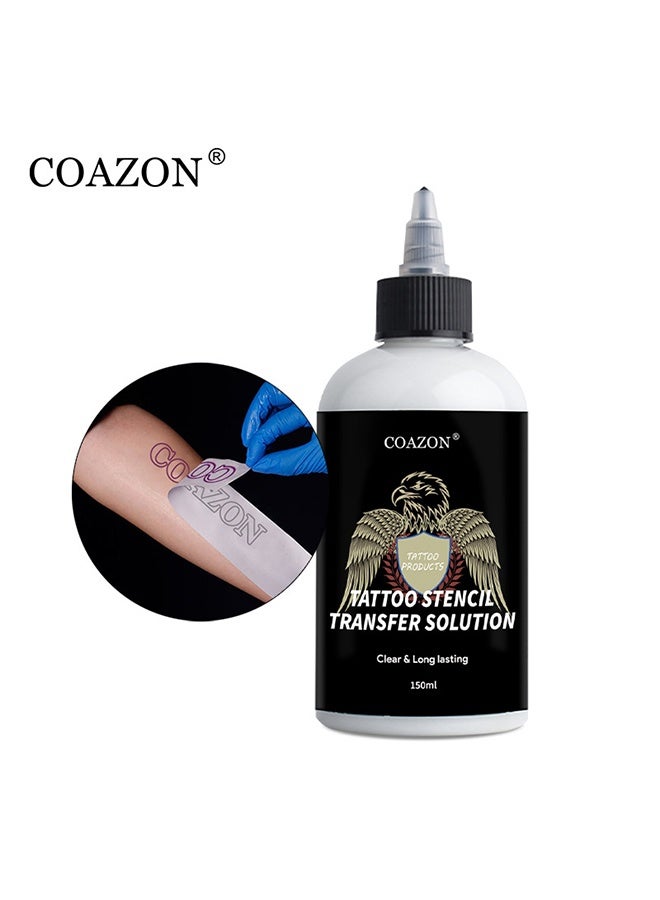 كوازون محلول نقل رسومات الوشم، محلول تثبيت وشم، لا حاجة لوجود خط دموي أو خط رمادي، محلول رسمات الوشم 150 مل - Image 2