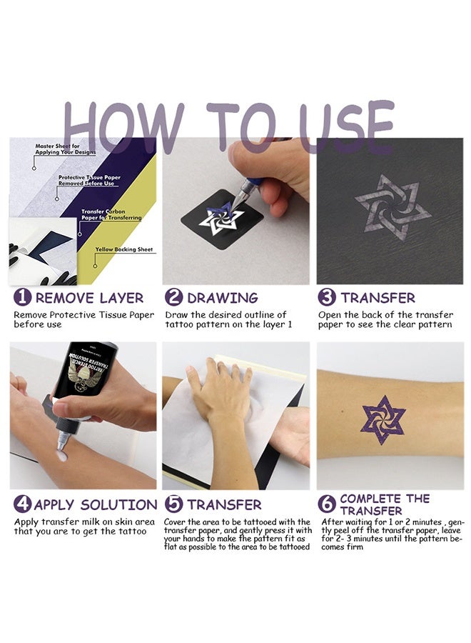 كوازون محلول نقل رسومات الوشم، محلول تثبيت وشم، لا حاجة لوجود خط دموي أو خط رمادي، محلول رسمات الوشم 150 مل - Image 5