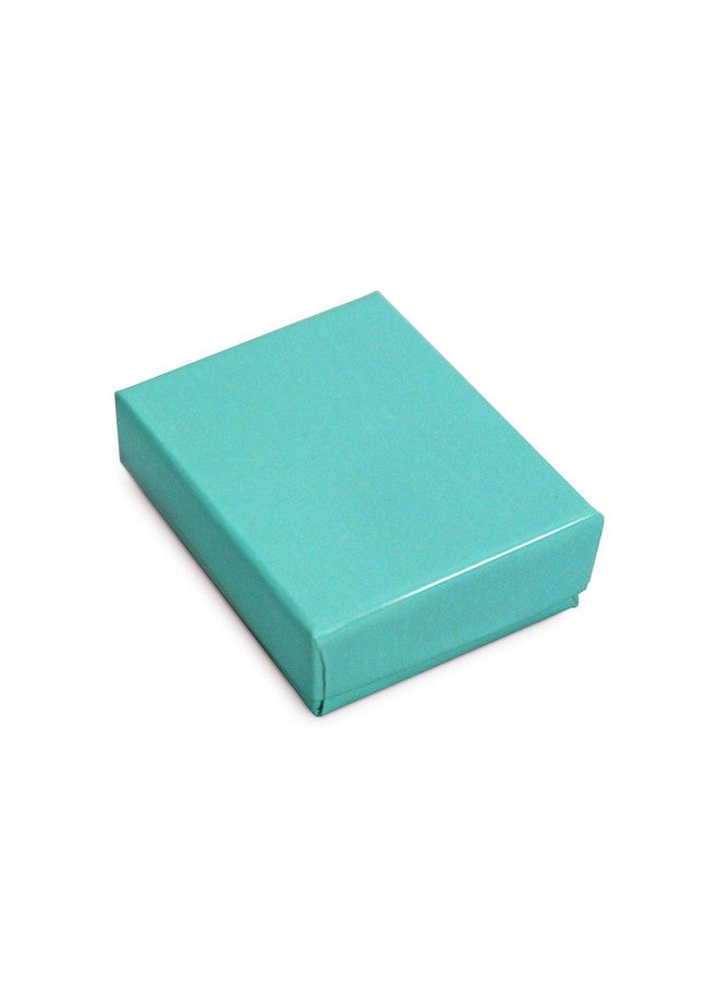 Mooca 100 Pcs Number 11 Cardboard Paper Cotton Filled Boxes Gift Case For Small Earrings/Pendants Or Gemstones 2 1/8 W X 1 5/8 D X 3/4 H In Glossy Teal Blue - Image 1